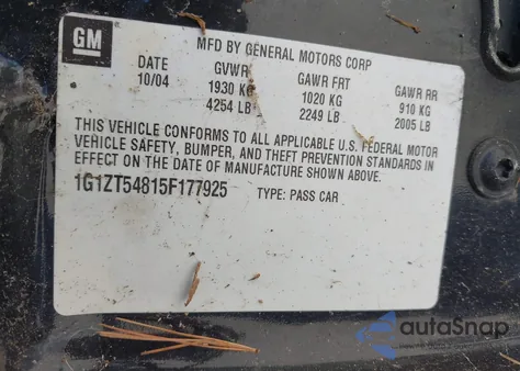 2005 Chevrolet Malibu Ls from USA, damaged, VIN 1G1ZT54815F177925